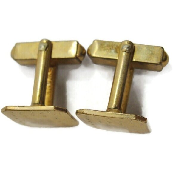 Small Etched Square Cuff Links Signed Swank 1/20 12K Gold Filled Cufflinks Vtg - Picture 3 of 12